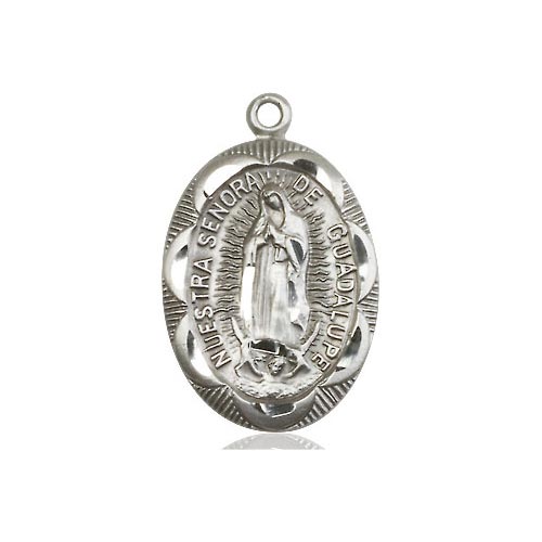 Sterling Silver Nuestra Senora de Guadalupe Medal 1in