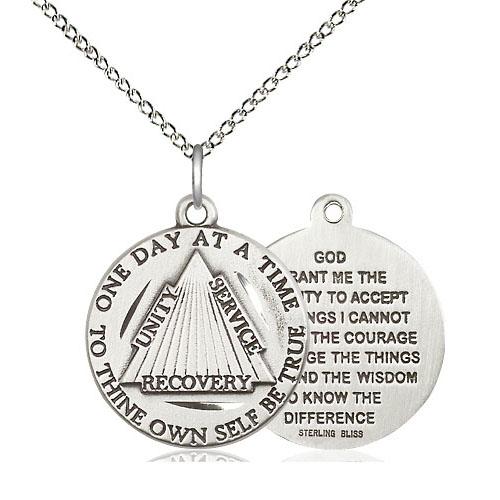 Sterling Silver Ladies' Recovery Coin Medal Necklace
