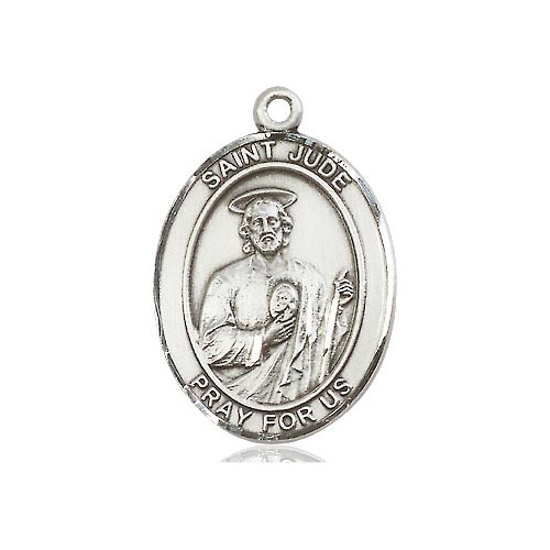Sterling Silver Oval St Jude Medal 1in
