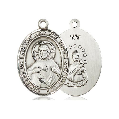 Sterling Silver Oval Scapular Medal 1in