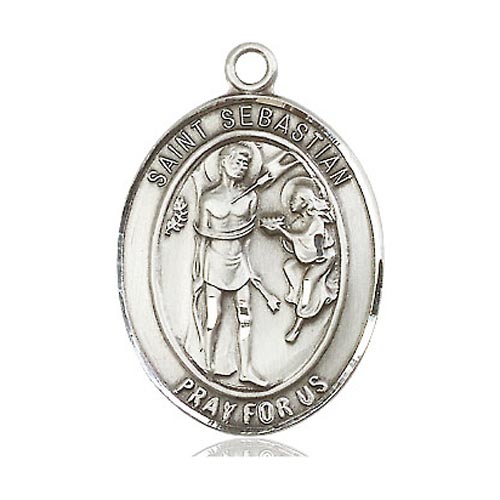 Sterling Silver St Sebastian Medal 1in