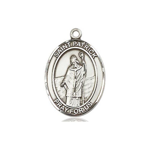Sterling Silver Oval St Patrick Medal 3/4in