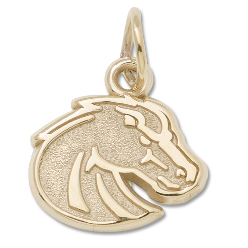 Boise State University Bronco Head Pendant 3/8in 10kt Yellow Gold