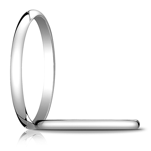 14kt White Gold 2mm Oval Wedding Band