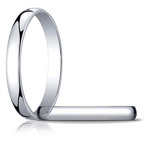 14kt White Gold 3mm Oval Wedding Band