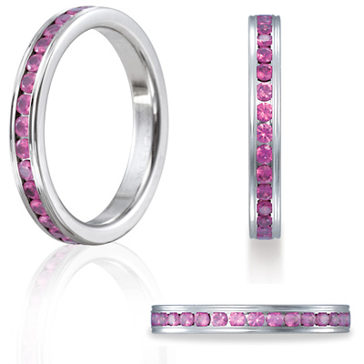 Benchmark 1 CT Pink Sapphire Platinum Band 3mm