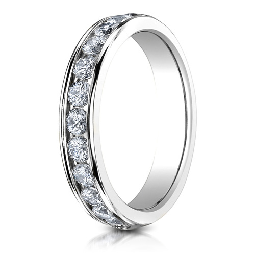 3/4 ct 12-Stone Diamond Platinum 4mm Wedding Band