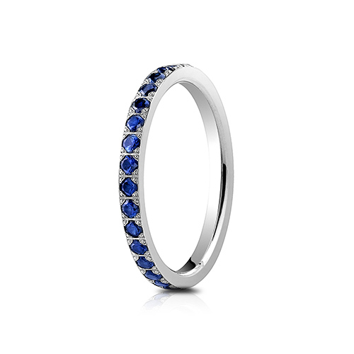 .68 ct Sapphire Platinum 2mm Wedding Band