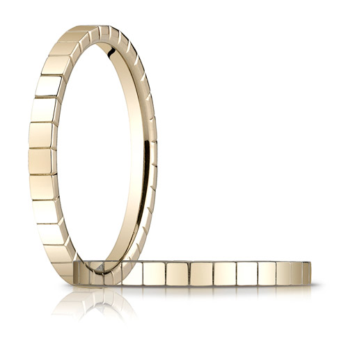 14kt Yellow Gold 2mm Wedding Band with Squares
