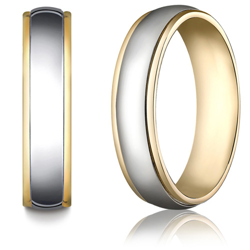 18kt Yellow Gold and Platinum 6mm Polished Wedding Band