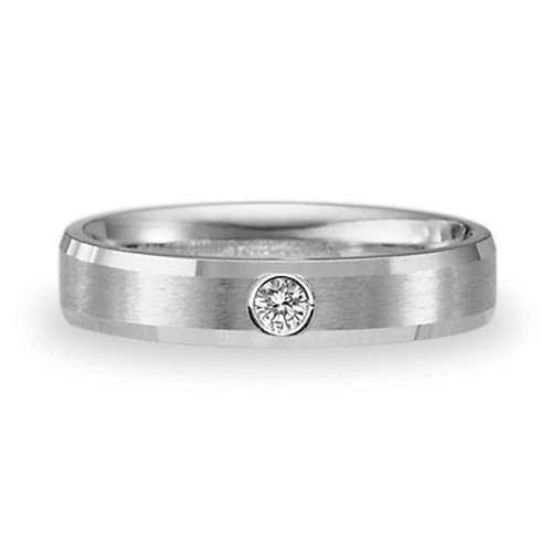 .06 CT Diamond Platinum Band 4mm