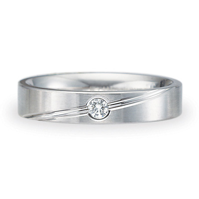 .06 CT Diamond Platinum Band 4mm