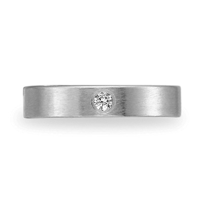 .06 CT Diamond Platinum Band 4mm