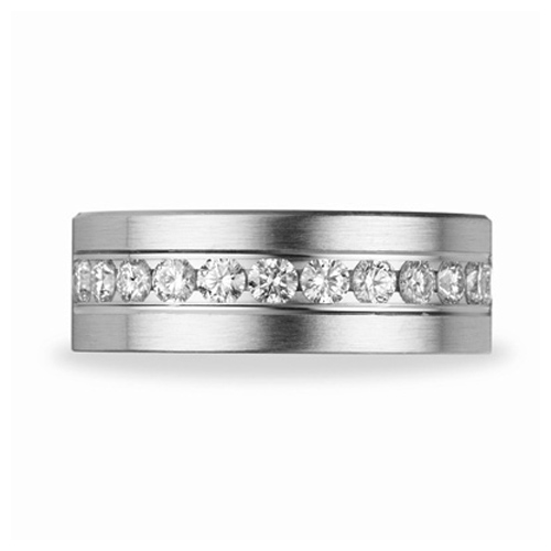 1 ct Diamond Platinum 8mm Wedding Band