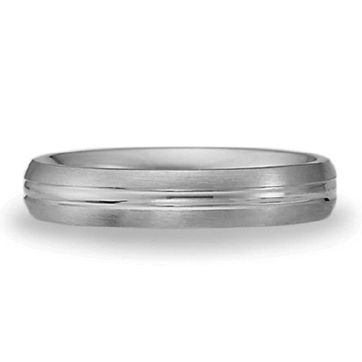 4mm Satin Platinum Band with Polished Center