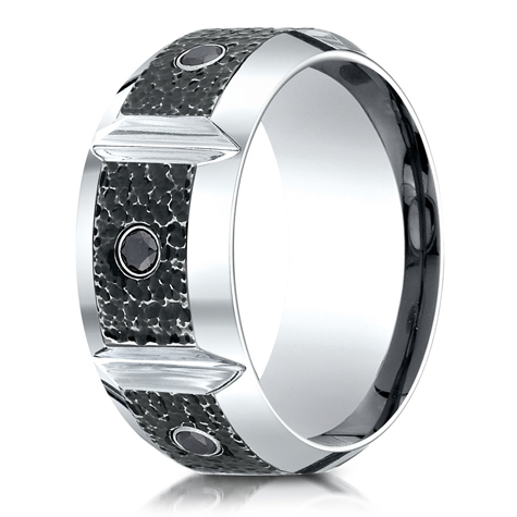 10mm Black Cobalt Chrome Ring with Black Diamonds