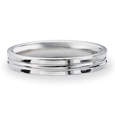 4mm Platinum Band with Center Groove