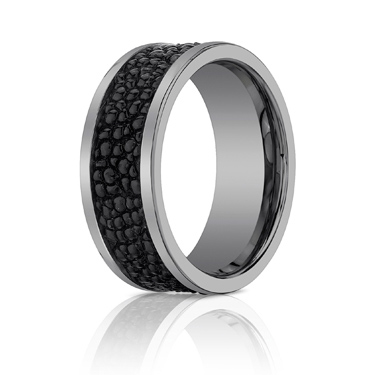 Benchmark 9mm Tungsten Band Stingray Inlay