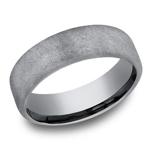 Benchmark Tantalum 6.5mm Wedding Band with Swirl Finish
