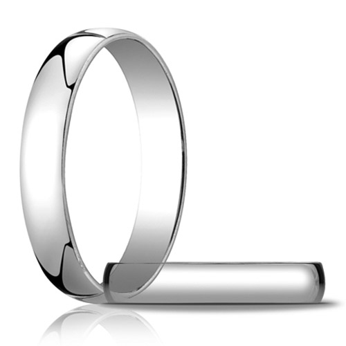 14kt White Gold 4mm Light Oval Wedding Band