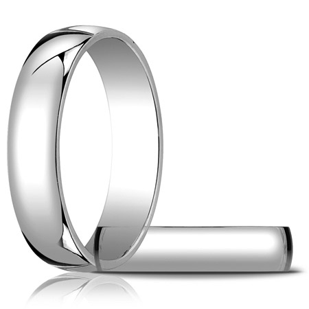 14kt White Gold 5mm Light Oval Wedding Band