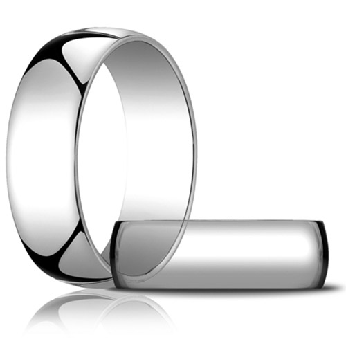 14kt White Gold 7mm Light Oval Wedding Band