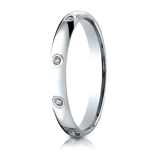 14kt White Gold 1/6 CT Diamond Wedding Band 3mm