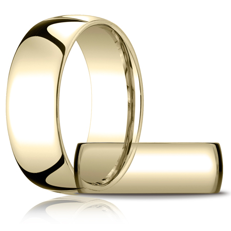 14kt Yellow Gold 8mm Comfort Fit Wedding Band