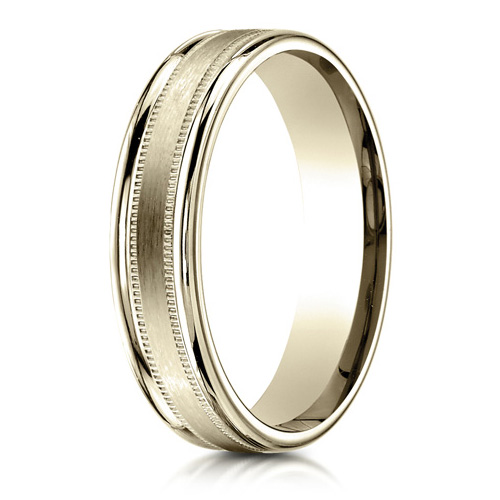 14kt Yellow Gold 4mm Satin Patterned Wedding Band