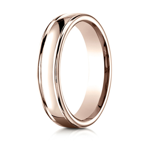4mm 14kt Rose Gold Wedding Band with Rounded Edges