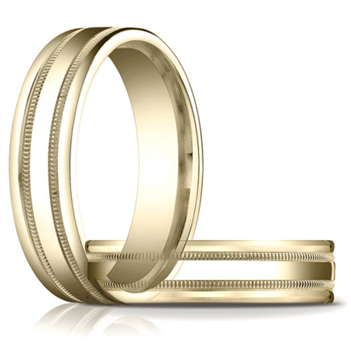 14kt Yellow Gold 6mm Patterned Wedding Band