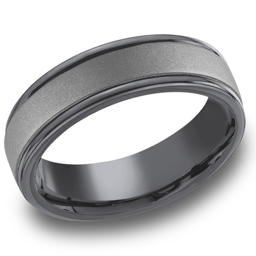 Benchmark Tantalum 7mm Satin Wedding Band with Polished Rounded Edges