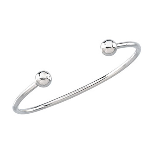 Sterling Silver 5.5mm Ball Cuff Bracelet