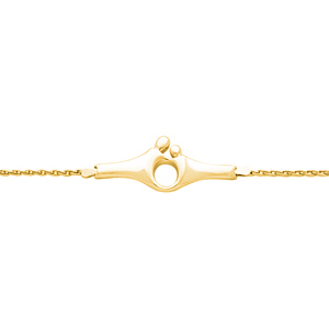 14k Yellow Gold Mother and Child Bracelet 7in