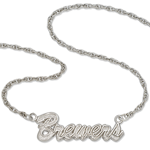 Sterling Silver Milwaukee Brewers Script Necklace
