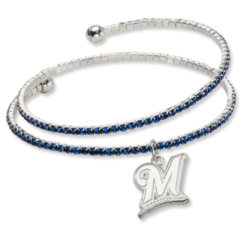 Milwaukee Brewers Amped Logo Crystal Bracelet