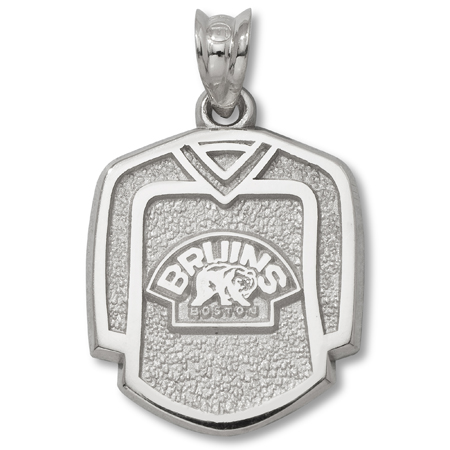 Sterling Silver 5/8in Boston Bruins Jersey with Bear Pendant
