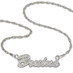 Sterling Silver Boston Bruins Script Necklace
