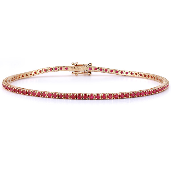 14K Rose Gold 2.5 ct tw Ruby Tennis Bracelet