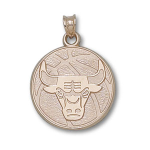 14kt Gold 3/4in Chicago Bulls Basketball Pendant