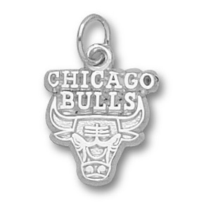 Sterling Silver 3/8in Chicago Bulls Logo Pendant