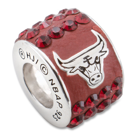 Sterling Silver Chicago Bulls Premier Crystal Bead