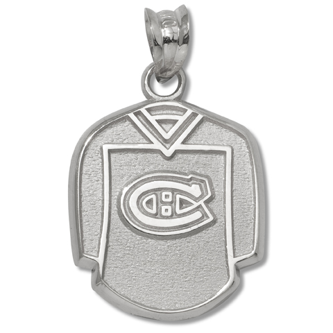 Sterling Silver 5/8in Montreal Canadiens Jersey Pendant