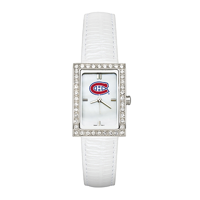 Montreal Canadiens Ladies Allure Watch White Leather Strap
