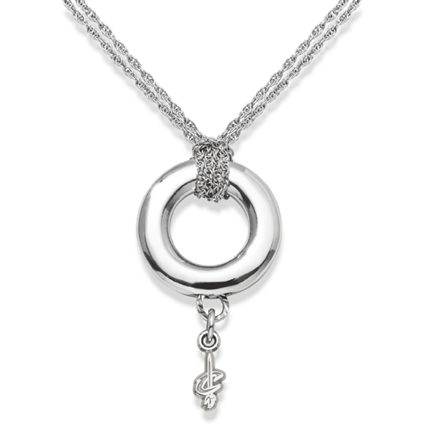 Sterling Silver 16in Cleveland Cavaliers Halo Necklace