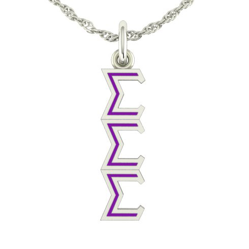 Sterling Silver Sigma Sigma Sigma Lavaliere Necklace