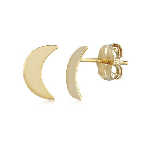 14k Yellow Gold Mini Crescent Moon Earrings