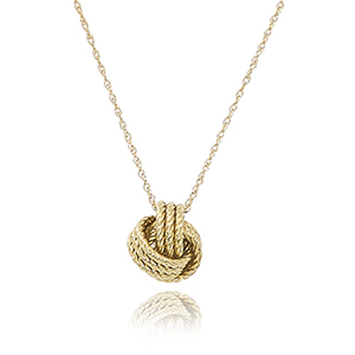 14k Yellow Gold Classic Love Knot Necklace