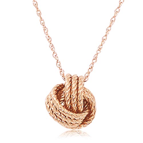 14k Rose Gold Classic Love Knot Necklace