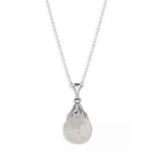 14k White Gold Floating Opal Necklace
